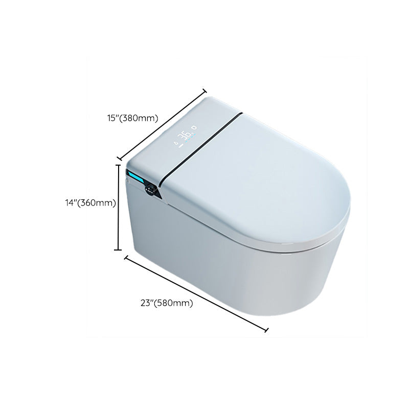 Elongated Wall Hung Toilet in White Ceramic Smart Toilet with Heated Seat Clearhalo 'Bathroom Remodel & Bathroom Fixtures' 'Bidets' 'Home Improvement' 'home_improvement' 'home_improvement_bidets' 'Toilets & Bidets' 7123513