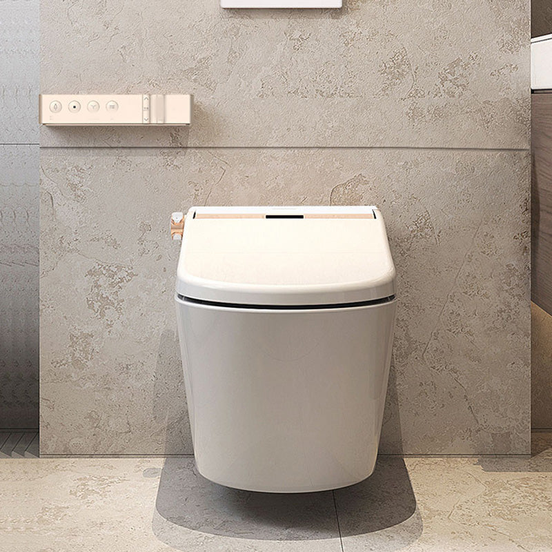 Contemporary Wall Hung Toilet Set Finish with Heated Seat in White Clearhalo 'Bathroom Remodel & Bathroom Fixtures' 'Bidets' 'Home Improvement' 'home_improvement' 'home_improvement_bidets' 'Toilets & Bidets' 7123514
