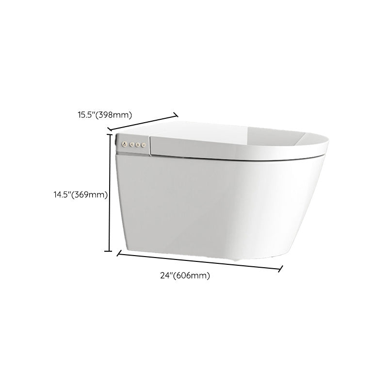 Contemporary Wall Hung Toilet Set Finish with Heated Seat in White Clearhalo 'Bathroom Remodel & Bathroom Fixtures' 'Bidets' 'Home Improvement' 'home_improvement' 'home_improvement_bidets' 'Toilets & Bidets' 7123523