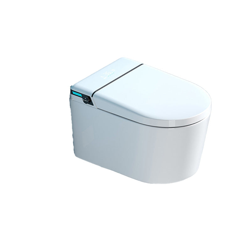 Elongated Wall Hung Toilet Set Foot Sensor Ceramic Wall Mounted Bidet in White Clearhalo 'Bathroom Remodel & Bathroom Fixtures' 'Bidets' 'Home Improvement' 'home_improvement' 'home_improvement_bidets' 'Toilets & Bidets' 7123539