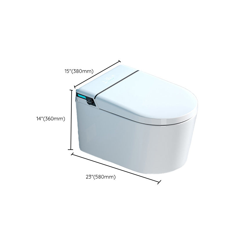 Elongated Wall Hung Toilet Set Foot Sensor Ceramic Wall Mounted Bidet in White Clearhalo 'Bathroom Remodel & Bathroom Fixtures' 'Bidets' 'Home Improvement' 'home_improvement' 'home_improvement_bidets' 'Toilets & Bidets' 7123545