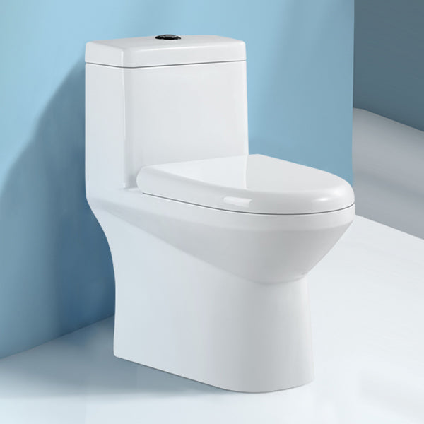Traditional Toilet Bowl One Piece Toilet Floor Mounted Siphon Jet Urine Toilet 15"L x 28"W x 27"H White Clearhalo 'Bathroom Remodel & Bathroom Fixtures' 'Home Improvement' 'home_improvement' 'home_improvement_toilets' 'Toilets & Bidets' 'Toilets' 7123593