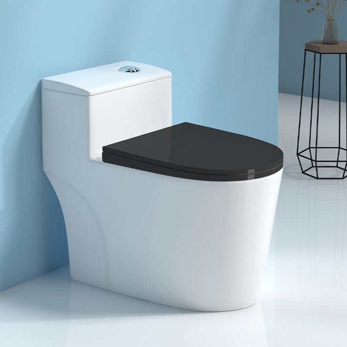 Traditional Toilet Bowl One Piece Toilet Floor Mounted Siphon Jet Urine Toilet 15"L x 28"W x 24"H Black White Clearhalo 'Bathroom Remodel & Bathroom Fixtures' 'Home Improvement' 'home_improvement' 'home_improvement_toilets' 'Toilets & Bidets' 'Toilets' 7123596