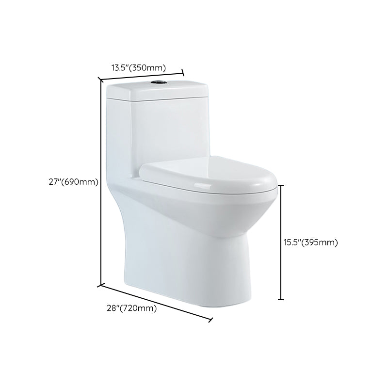 Traditional Toilet Bowl One Piece Toilet Floor Mounted Siphon Jet Urine Toilet Clearhalo 'Bathroom Remodel & Bathroom Fixtures' 'Home Improvement' 'home_improvement' 'home_improvement_toilets' 'Toilets & Bidets' 'Toilets' 7123608