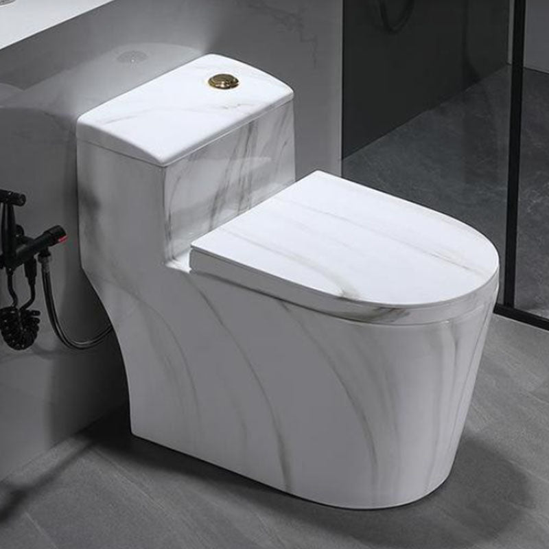 Traditional Ceramic Toilet Bowl Siphon Jet Urine Toilet for Bathroom White Marble Toilet with Sprayer 14" Clearhalo 'Bathroom Remodel & Bathroom Fixtures' 'Home Improvement' 'home_improvement' 'home_improvement_toilets' 'Toilets & Bidets' 'Toilets' 7123610