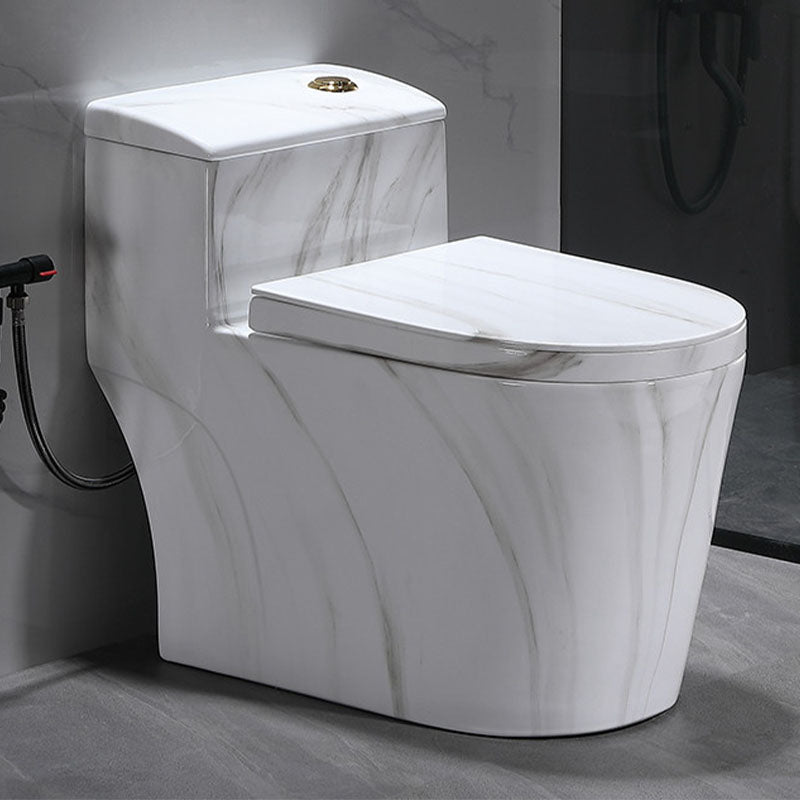 Traditional Ceramic Toilet Bowl Siphon Jet Urine Toilet for Bathroom White Marble Toilet with Sprayer 12" Clearhalo 'Bathroom Remodel & Bathroom Fixtures' 'Home Improvement' 'home_improvement' 'home_improvement_toilets' 'Toilets & Bidets' 'Toilets' 7123612