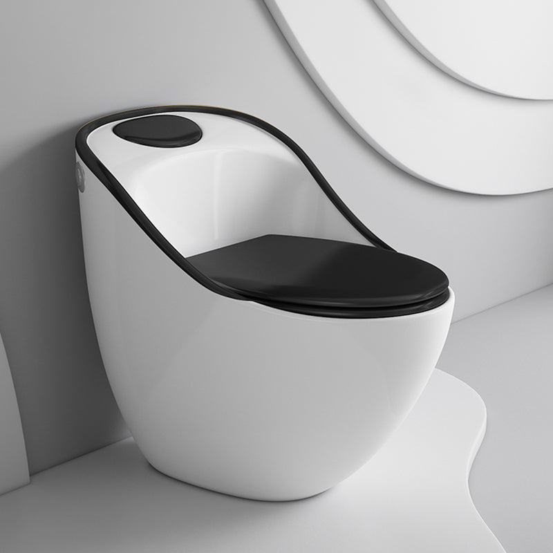 Modern Toilet Bowl All In One Floor Mounted Porcelain Flush Toilet 18"L x 27"W x 26"H Black Clearhalo 'Bathroom Remodel & Bathroom Fixtures' 'Home Improvement' 'home_improvement' 'home_improvement_toilets' 'Toilets & Bidets' 'Toilets' 7123660