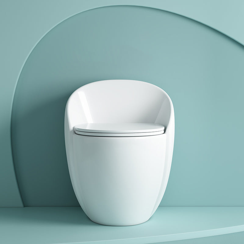 Modern Toilet Bowl All In One Floor Mounted Porcelain Flush Toilet 19"L x 25"W x 24"H White 16" Clearhalo 'Bathroom Remodel & Bathroom Fixtures' 'Home Improvement' 'home_improvement' 'home_improvement_toilets' 'Toilets & Bidets' 'Toilets' 7123661