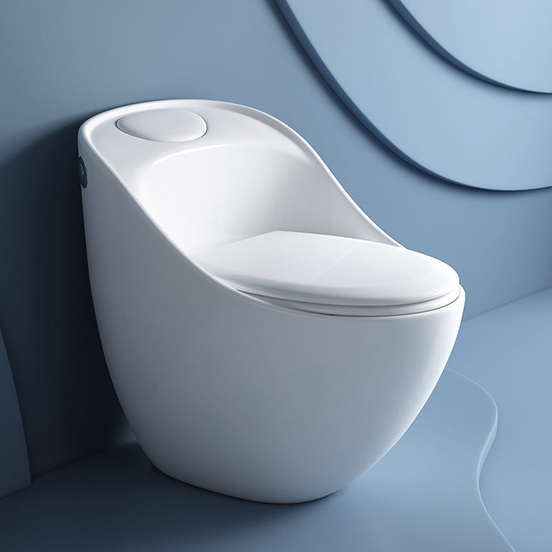 Modern Toilet Bowl All In One Floor Mounted Porcelain Flush Toilet 18"L x 27"W x 26"H White Clearhalo 'Bathroom Remodel & Bathroom Fixtures' 'Home Improvement' 'home_improvement' 'home_improvement_toilets' 'Toilets & Bidets' 'Toilets' 7123662