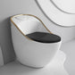 Modern Toilet Bowl All In One Floor Mounted Porcelain Flush Toilet 18"L x 27"W x 26"H Black Gold Clearhalo 'Bathroom Remodel & Bathroom Fixtures' 'Home Improvement' 'home_improvement' 'home_improvement_toilets' 'Toilets & Bidets' 'Toilets' 7123667