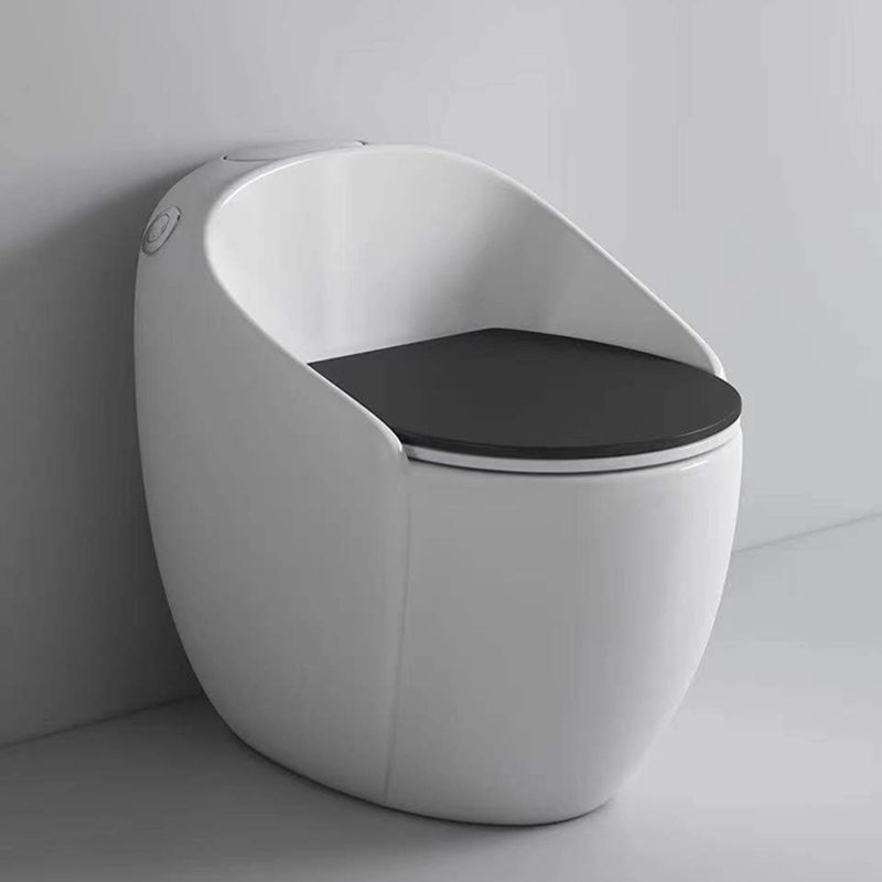 Modern Toilet Bowl All In One Floor Mounted Porcelain Flush Toilet 19"L x 25"W x 24"H White/ Black Clearhalo 'Bathroom Remodel & Bathroom Fixtures' 'Home Improvement' 'home_improvement' 'home_improvement_toilets' 'Toilets & Bidets' 'Toilets' 7123670
