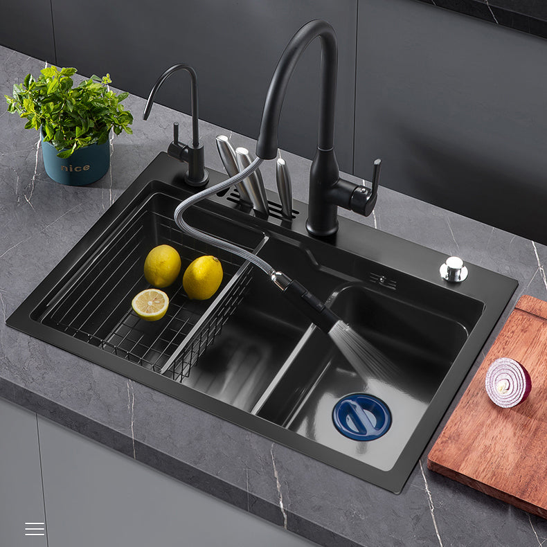 Noise-cancelling Design Kitchen Sink Stainless Steel Drop-In Kitchen Sink Clearhalo 'Home Improvement' 'home_improvement' 'home_improvement_kitchen_sinks' 'Kitchen Remodel & Kitchen Fixtures' 'Kitchen Sinks & Faucet Components' 'Kitchen Sinks' 'kitchen_sinks' 7126112