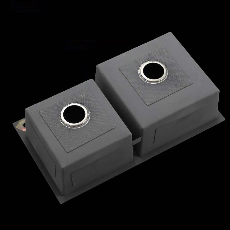 Double Bowl Stainless Steel Sink in black with Strainer Drop-In Kitchen Sink Clearhalo 'Home Improvement' 'home_improvement' 'home_improvement_kitchen_sinks' 'Kitchen Remodel & Kitchen Fixtures' 'Kitchen Sinks & Faucet Components' 'Kitchen Sinks' 'kitchen_sinks' 7126174