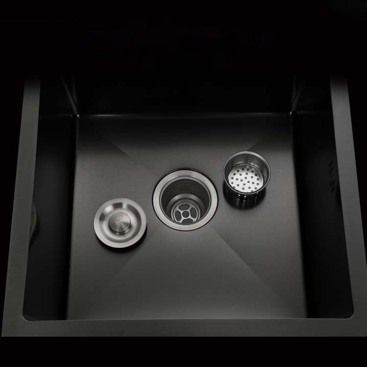 Double Bowl Stainless Steel Sink in black with Strainer Drop-In Kitchen Sink Clearhalo 'Home Improvement' 'home_improvement' 'home_improvement_kitchen_sinks' 'Kitchen Remodel & Kitchen Fixtures' 'Kitchen Sinks & Faucet Components' 'Kitchen Sinks' 'kitchen_sinks' 7126175