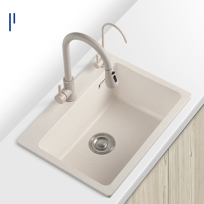 Modern Style Kitchen Sink Overflow Hole Design Drop-In Quartz Kitchen Sink in Beige Clearhalo 'Home Improvement' 'home_improvement' 'home_improvement_kitchen_sinks' 'Kitchen Remodel & Kitchen Fixtures' 'Kitchen Sinks & Faucet Components' 'Kitchen Sinks' 'kitchen_sinks' 7126223