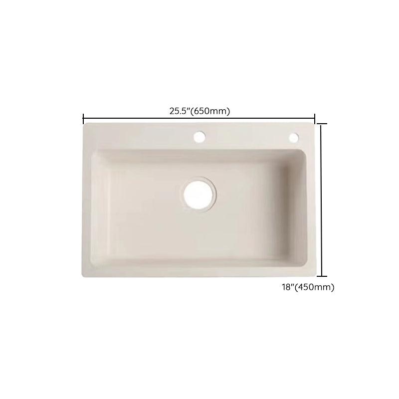 Modern Style Kitchen Sink Overflow Hole Design Drop-In Quartz Kitchen Sink in Beige Clearhalo 'Home Improvement' 'home_improvement' 'home_improvement_kitchen_sinks' 'Kitchen Remodel & Kitchen Fixtures' 'Kitchen Sinks & Faucet Components' 'Kitchen Sinks' 'kitchen_sinks' 7126241