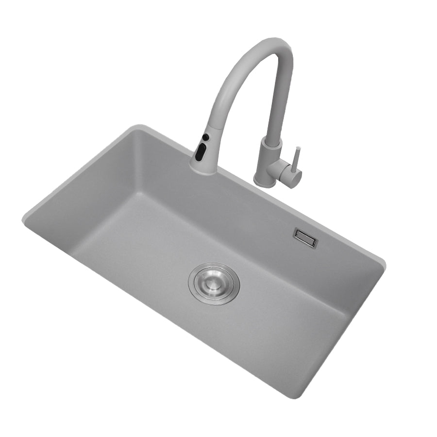 Modern Style Kitchen Sink Overflow Hole Design Drop-In Quartz Kitchen Sink Clearhalo 'Home Improvement' 'home_improvement' 'home_improvement_kitchen_sinks' 'Kitchen Remodel & Kitchen Fixtures' 'Kitchen Sinks & Faucet Components' 'Kitchen Sinks' 'kitchen_sinks' 7126263