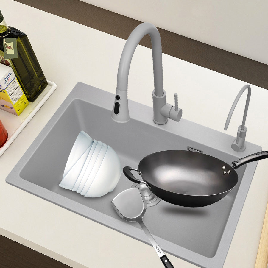 Modern Style Kitchen Sink Overflow Hole Design Drop-In Quartz Kitchen Sink Clearhalo 'Home Improvement' 'home_improvement' 'home_improvement_kitchen_sinks' 'Kitchen Remodel & Kitchen Fixtures' 'Kitchen Sinks & Faucet Components' 'Kitchen Sinks' 'kitchen_sinks' 7126264