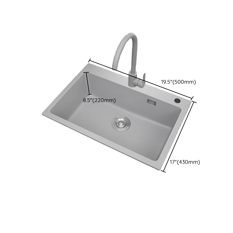 Modern Style Kitchen Sink Overflow Hole Design Drop-In Quartz Kitchen Sink Clearhalo 'Home Improvement' 'home_improvement' 'home_improvement_kitchen_sinks' 'Kitchen Remodel & Kitchen Fixtures' 'Kitchen Sinks & Faucet Components' 'Kitchen Sinks' 'kitchen_sinks' 7126265