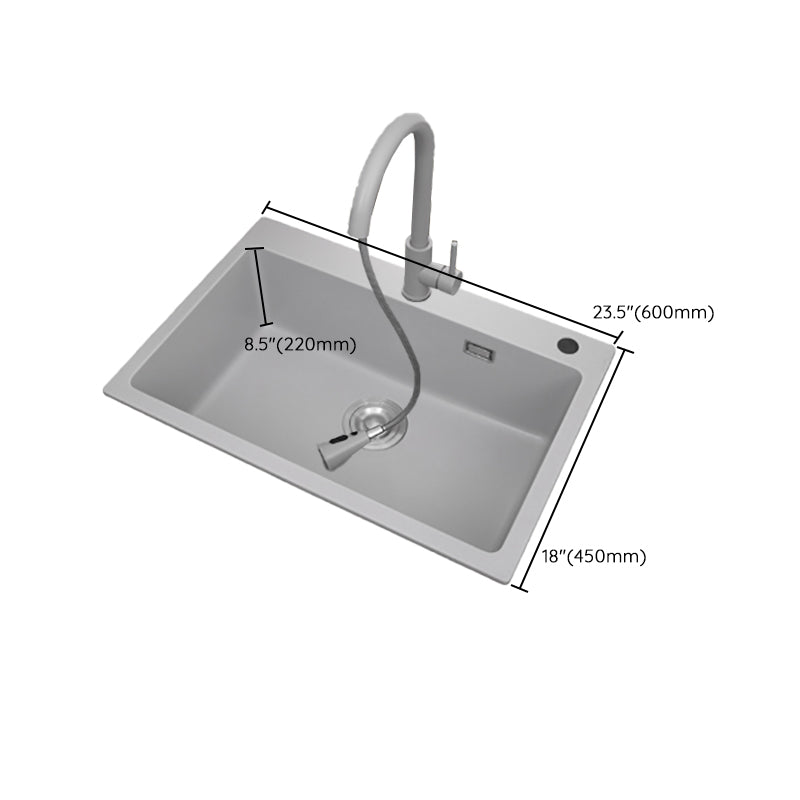Modern Style Kitchen Sink Overflow Hole Design Drop-In Quartz Kitchen Sink Clearhalo 'Home Improvement' 'home_improvement' 'home_improvement_kitchen_sinks' 'Kitchen Remodel & Kitchen Fixtures' 'Kitchen Sinks & Faucet Components' 'Kitchen Sinks' 'kitchen_sinks' 7126271