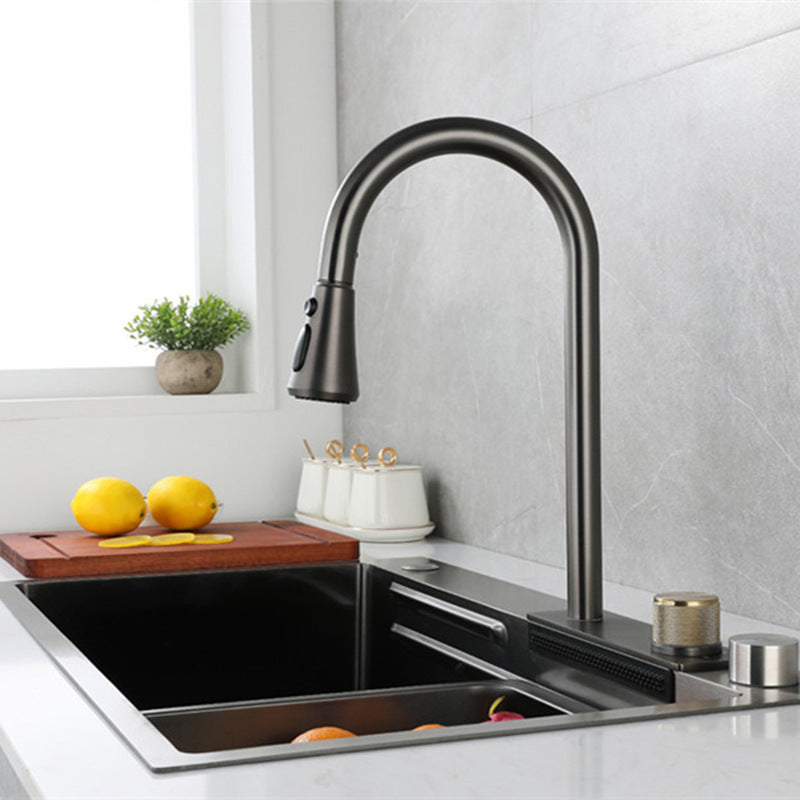 Contemporary Kitchen Sink Stainless Steel Rectangular Shape Kitchen Sink Clearhalo 'Home Improvement' 'home_improvement' 'home_improvement_kitchen_sinks' 'Kitchen Remodel & Kitchen Fixtures' 'Kitchen Sinks & Faucet Components' 'Kitchen Sinks' 'kitchen_sinks' 7126398