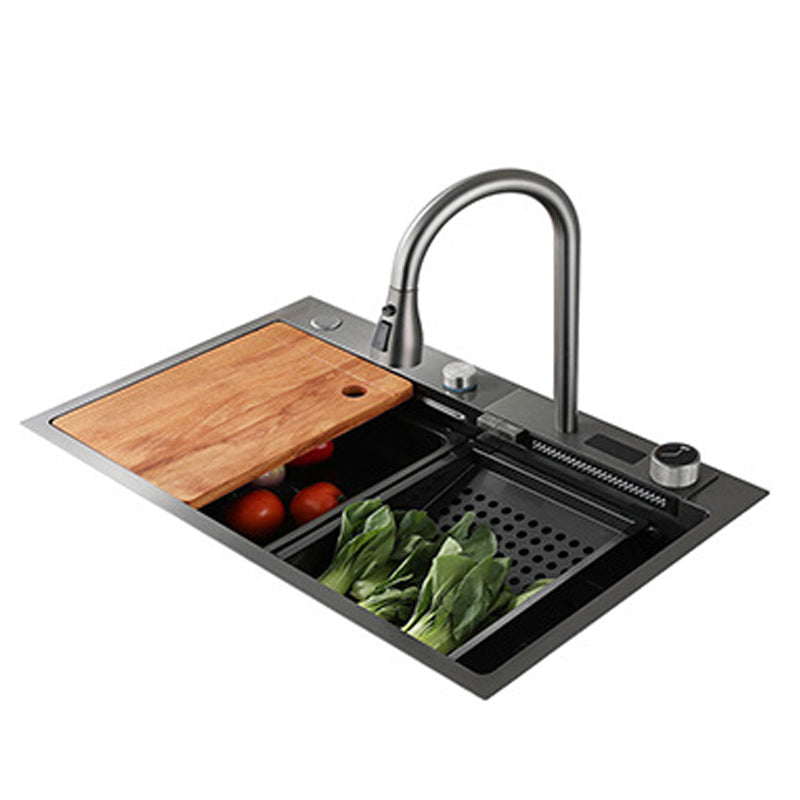 Stainless Steel Kitchen Sink Rectangular Shape Kitchen Sink with Drain Strainer Kit Clearhalo 'Home Improvement' 'home_improvement' 'home_improvement_kitchen_sinks' 'Kitchen Remodel & Kitchen Fixtures' 'Kitchen Sinks & Faucet Components' 'Kitchen Sinks' 'kitchen_sinks' 7126415