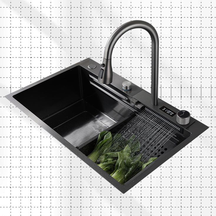 Stainless Steel Kitchen Sink Rectangular Shape Kitchen Sink with Drain Strainer Kit Clearhalo 'Home Improvement' 'home_improvement' 'home_improvement_kitchen_sinks' 'Kitchen Remodel & Kitchen Fixtures' 'Kitchen Sinks & Faucet Components' 'Kitchen Sinks' 'kitchen_sinks' 7126417