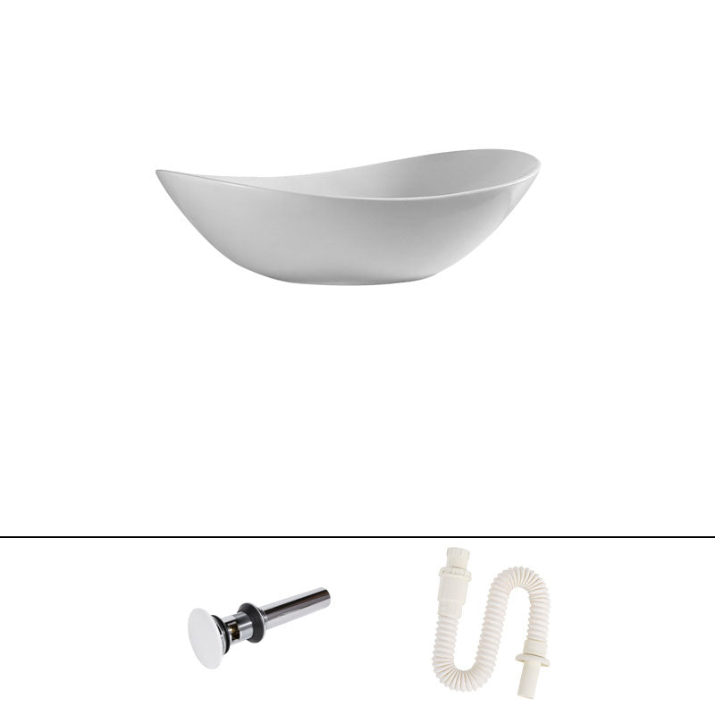 Contemporary Vessel Bathroom Sink Porcelain Vessel Lavatory Sink White Unavailiable Clearhalo 'Bathroom Remodel & Bathroom Fixtures' 'Bathroom Sinks & Faucet Components' 'Bathroom Sinks' 'bathroom_sink' 'Home Improvement' 'home_improvement' 'home_improvement_bathroom_sink' 7126424