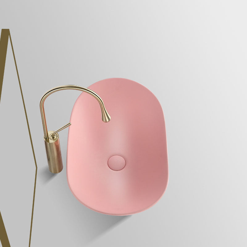 Contemporary Vessel Bathroom Sink Porcelain Vessel Lavatory Sink Clearhalo 'Bathroom Remodel & Bathroom Fixtures' 'Bathroom Sinks & Faucet Components' 'Bathroom Sinks' 'bathroom_sink' 'Home Improvement' 'home_improvement' 'home_improvement_bathroom_sink' 7126426