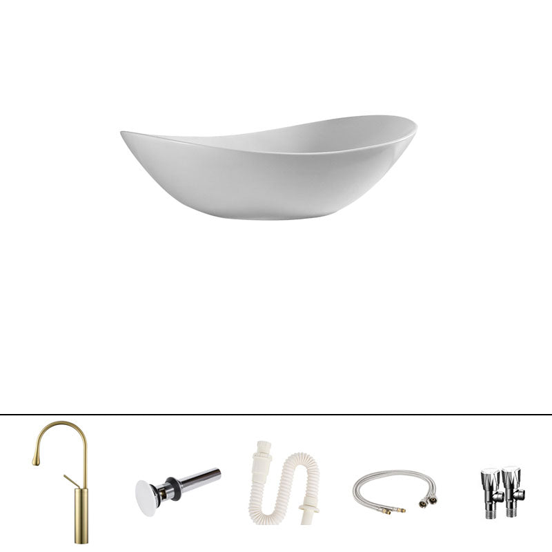 Contemporary Vessel Bathroom Sink Porcelain Vessel Lavatory Sink White Droplet Faucet Clearhalo 'Bathroom Remodel & Bathroom Fixtures' 'Bathroom Sinks & Faucet Components' 'Bathroom Sinks' 'bathroom_sink' 'Home Improvement' 'home_improvement' 'home_improvement_bathroom_sink' 7126427