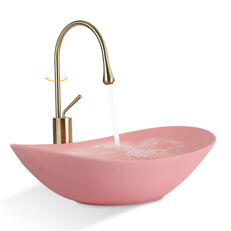 Contemporary Vessel Bathroom Sink Porcelain Vessel Lavatory Sink Clearhalo 'Bathroom Remodel & Bathroom Fixtures' 'Bathroom Sinks & Faucet Components' 'Bathroom Sinks' 'bathroom_sink' 'Home Improvement' 'home_improvement' 'home_improvement_bathroom_sink' 7126434