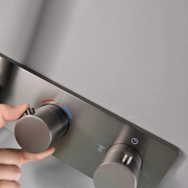 Modern Bath Filler Trim Copper Knob Handles with Handshower Wall Mounted Tub Filler Clearhalo 'Bathroom Remodel & Bathroom Fixtures' 'Bathtub Faucets' 'bathtub_faucets' 'Home Improvement' 'home_improvement' 'home_improvement_bathtub_faucets' 7126601