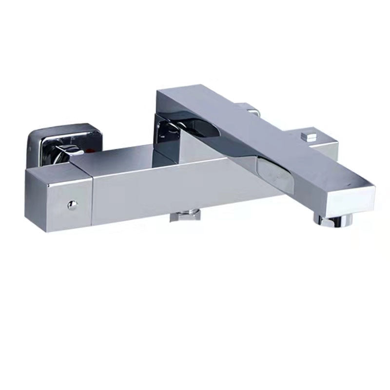 Modern Tub Spouts Copper Wall Mounted with Hand Shower and Knob Handles Tub Filler Chrome Hand Shower Not Included Clearhalo 'Bathroom Remodel & Bathroom Fixtures' 'Bathtub Faucets' 'bathtub_faucets' 'Home Improvement' 'home_improvement' 'home_improvement_bathtub_faucets' 7126677