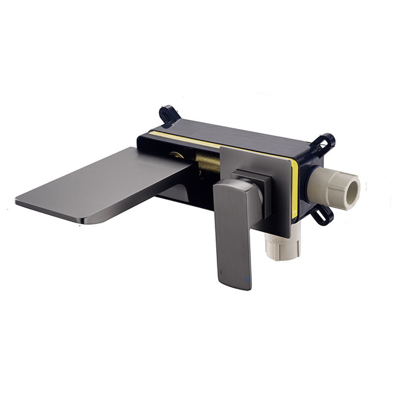 Modern Tub Spout Trim Copper Wall Mounted Waterfall Tub Faucet Trim Gun Grey Joined Clearhalo 'Bathroom Remodel & Bathroom Fixtures' 'Bathtub Faucets' 'bathtub_faucets' 'Home Improvement' 'home_improvement' 'home_improvement_bathtub_faucets' 7126724