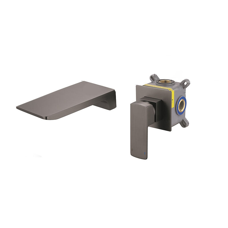 Modern Tub Spout Trim Copper Wall Mounted Waterfall Tub Faucet Trim Gun Grey Fission Clearhalo 'Bathroom Remodel & Bathroom Fixtures' 'Bathtub Faucets' 'bathtub_faucets' 'Home Improvement' 'home_improvement' 'home_improvement_bathtub_faucets' 7126726