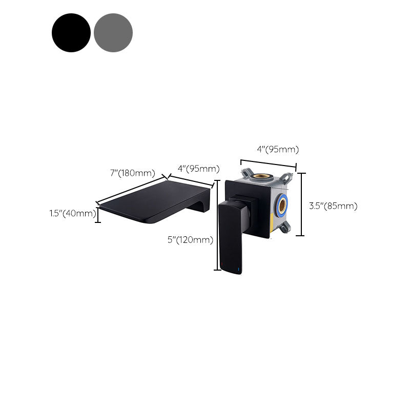 Modern Tub Spout Trim Copper Wall Mounted Waterfall Tub Faucet Trim Clearhalo 'Bathroom Remodel & Bathroom Fixtures' 'Bathtub Faucets' 'bathtub_faucets' 'Home Improvement' 'home_improvement' 'home_improvement_bathtub_faucets' 7126732