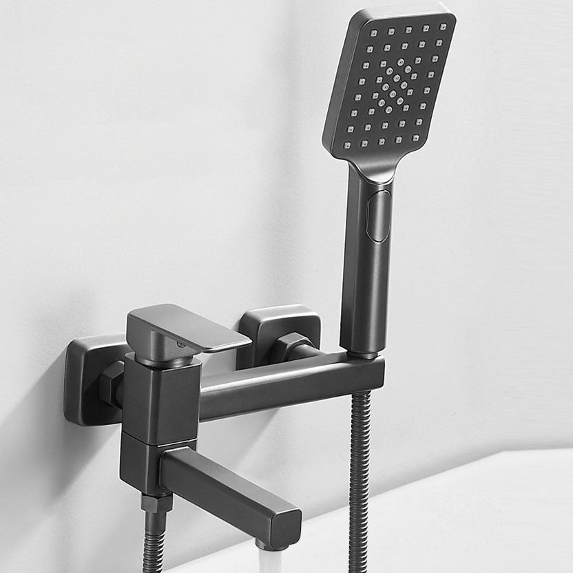 Modern Tub Faucet Trim Copper with Handheld Shower Wall Mounted Bath Filler Clearhalo 'Bathroom Remodel & Bathroom Fixtures' 'Bathtub Faucets' 'bathtub_faucets' 'Home Improvement' 'home_improvement' 'home_improvement_bathtub_faucets' 7126758