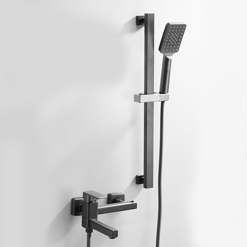 Modern Tub Faucet Trim Copper with Handheld Shower Wall Mounted Bath Filler Clearhalo 'Bathroom Remodel & Bathroom Fixtures' 'Bathtub Faucets' 'bathtub_faucets' 'Home Improvement' 'home_improvement' 'home_improvement_bathtub_faucets' 7126765