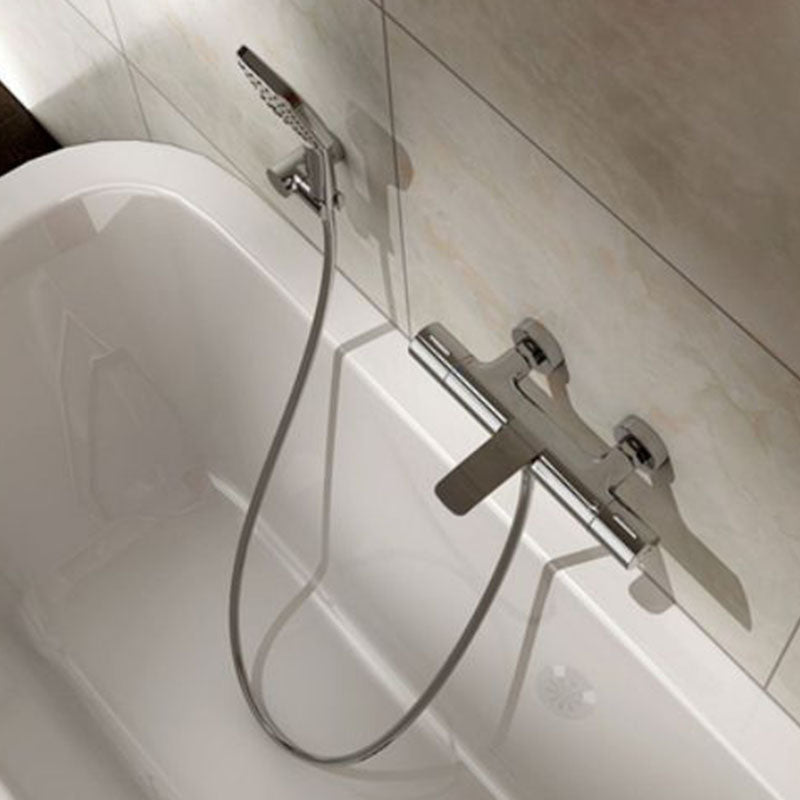Modern Tub Filler Trim Copper Wall Mounted with Handshower Waterfall Tub Filler Chrome Waterfall Not Included & Thermostat Clearhalo 'Bathroom Remodel & Bathroom Fixtures' 'Bathtub Faucets' 'bathtub_faucets' 'Home Improvement' 'home_improvement' 'home_improvement_bathtub_faucets' 7126790