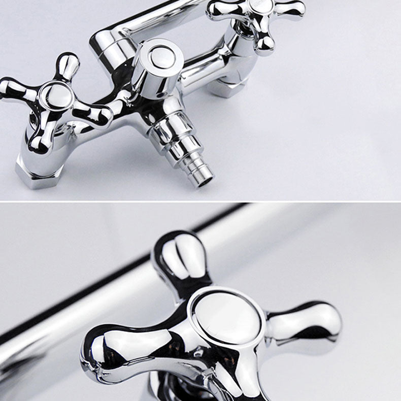 Modern Bath Filler Trim Copper with Handheld Shower Swivel Wall Mount Tub Spout Trim Clearhalo 'Bathroom Remodel & Bathroom Fixtures' 'Bathtub Faucets' 'bathtub_faucets' 'Home Improvement' 'home_improvement' 'home_improvement_bathtub_faucets' 7126917