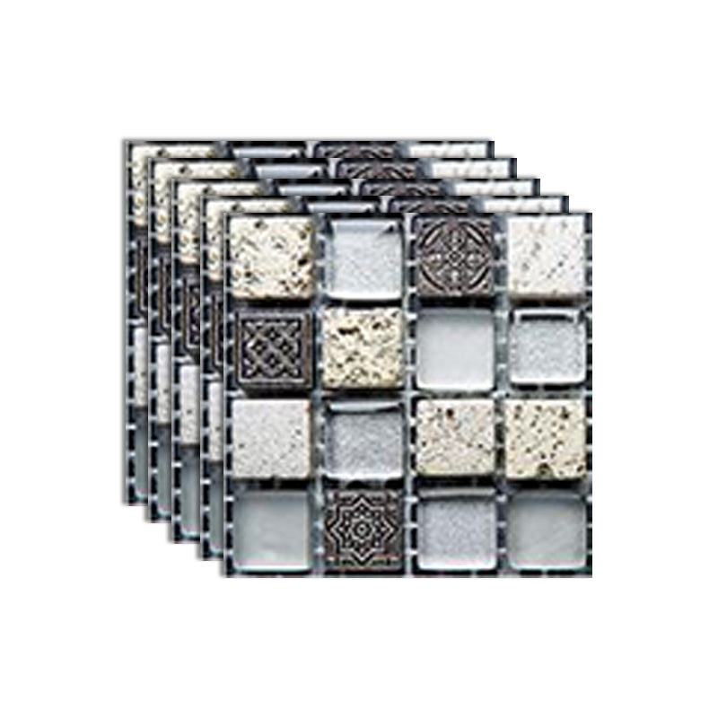 Mosaic Tile Peel and Stick Tile Plastic Waterproof Peel & Stick Mosaic Tile Grey Clearhalo 'Flooring 'Home Improvement' 'home_improvement' 'home_improvement_peel_stick_blacksplash' 'Peel & Stick Backsplash Tile' 'peel_stick_blacksplash' 'Walls & Ceilings' Walls and Ceiling' 7127131