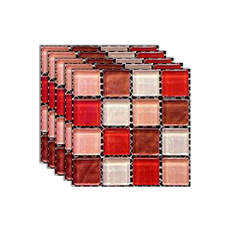 Mosaic Tile Peel and Stick Tile Plastic Waterproof Peel & Stick Mosaic Tile Red Clearhalo 'Flooring 'Home Improvement' 'home_improvement' 'home_improvement_peel_stick_blacksplash' 'Peel & Stick Backsplash Tile' 'peel_stick_blacksplash' 'Walls & Ceilings' Walls and Ceiling' 7127132