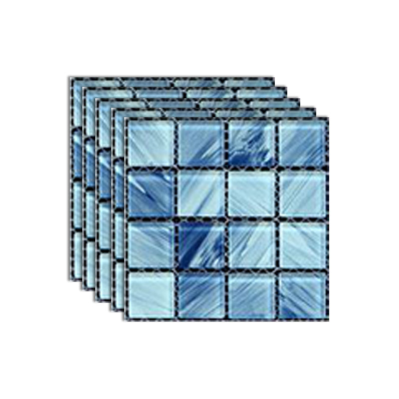 Mosaic Tile Peel and Stick Tile Plastic Waterproof Peel & Stick Mosaic Tile Blue Clearhalo 'Flooring 'Home Improvement' 'home_improvement' 'home_improvement_peel_stick_blacksplash' 'Peel & Stick Backsplash Tile' 'peel_stick_blacksplash' 'Walls & Ceilings' Walls and Ceiling' 7127134