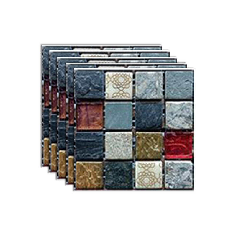 Mosaic Tile Peel and Stick Tile Plastic Waterproof Peel & Stick Mosaic Tile Dark Blue Clearhalo 'Flooring 'Home Improvement' 'home_improvement' 'home_improvement_peel_stick_blacksplash' 'Peel & Stick Backsplash Tile' 'peel_stick_blacksplash' 'Walls & Ceilings' Walls and Ceiling' 7127136