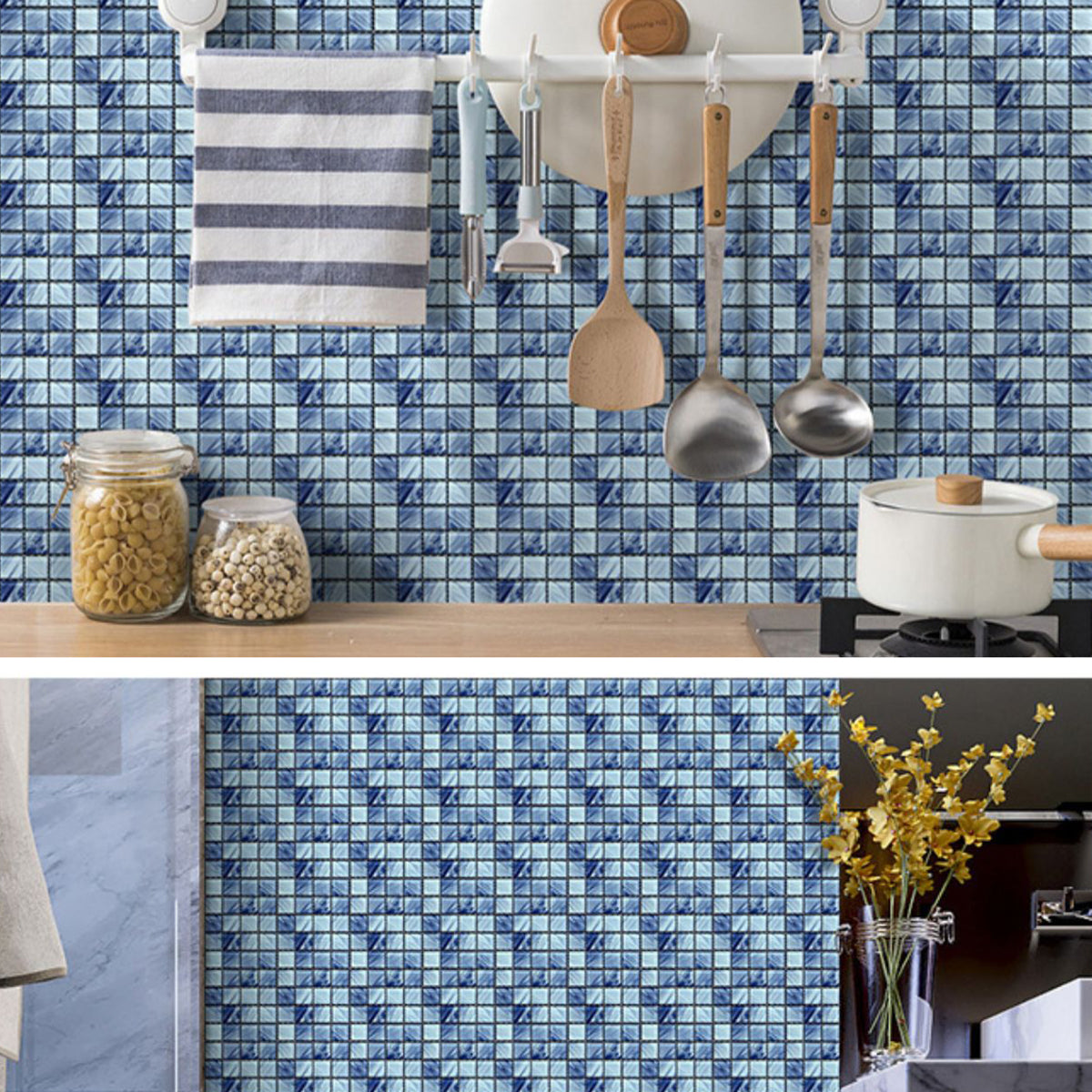 Mosaic Tile Peel and Stick Tile Plastic Waterproof Peel & Stick Mosaic Tile Clearhalo 'Flooring 'Home Improvement' 'home_improvement' 'home_improvement_peel_stick_blacksplash' 'Peel & Stick Backsplash Tile' 'peel_stick_blacksplash' 'Walls & Ceilings' Walls and Ceiling' 7127137