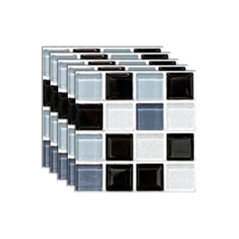 Mosaic Tile Peel and Stick Tile Plastic Waterproof Peel & Stick Mosaic Tile Black White Blue Clearhalo 'Flooring 'Home Improvement' 'home_improvement' 'home_improvement_peel_stick_blacksplash' 'Peel & Stick Backsplash Tile' 'peel_stick_blacksplash' 'Walls & Ceilings' Walls and Ceiling' 7127138