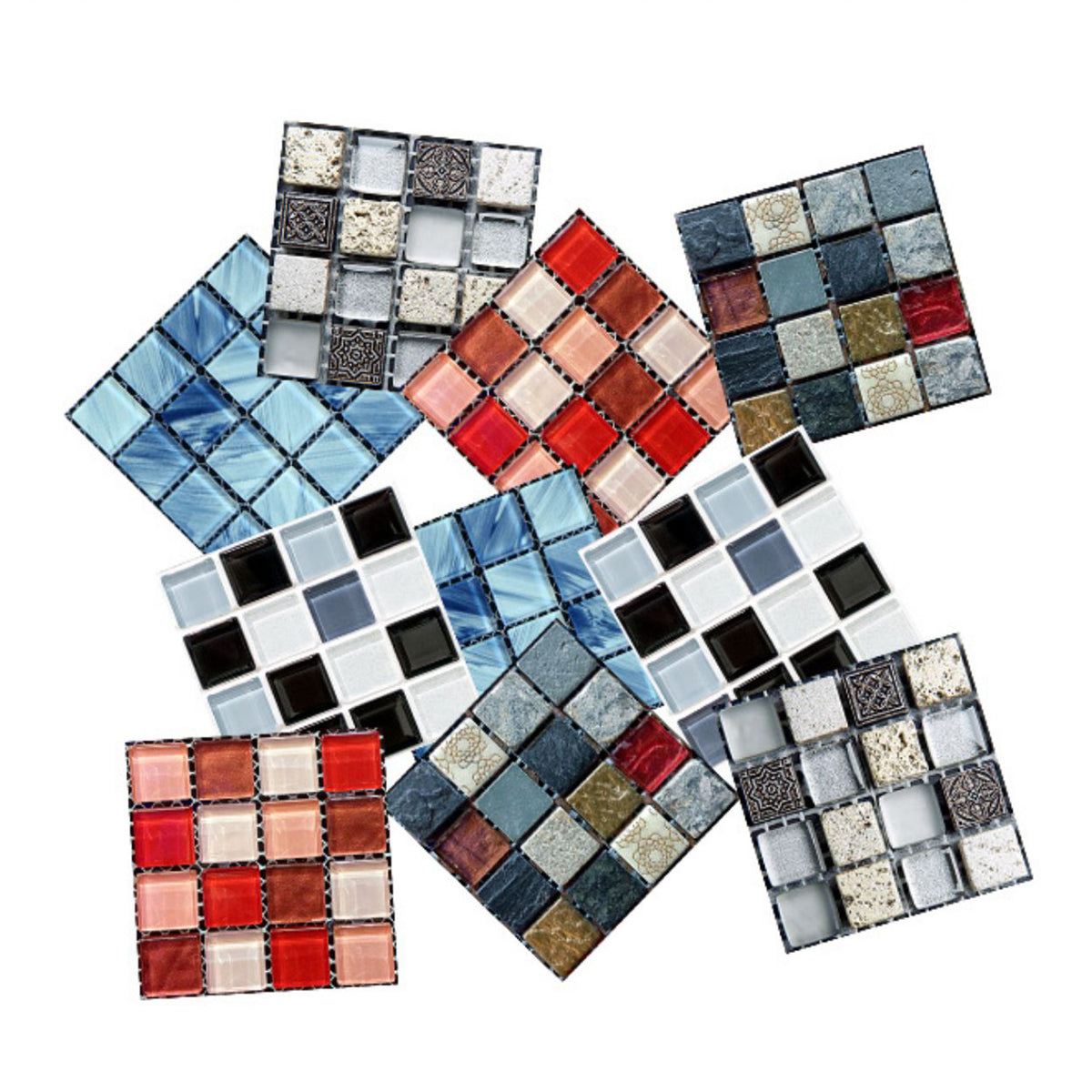 Mosaic Tile Peel and Stick Tile Plastic Waterproof Peel & Stick Mosaic Tile Clearhalo 'Flooring 'Home Improvement' 'home_improvement' 'home_improvement_peel_stick_blacksplash' 'Peel & Stick Backsplash Tile' 'peel_stick_blacksplash' 'Walls & Ceilings' Walls and Ceiling' 7127141