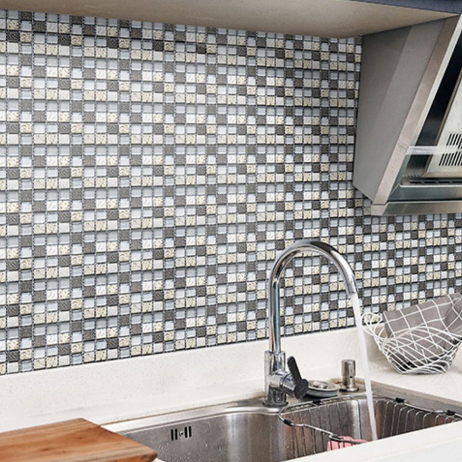 Mosaic Tile Peel and Stick Tile Plastic Waterproof Peel & Stick Mosaic Tile Clearhalo 'Flooring 'Home Improvement' 'home_improvement' 'home_improvement_peel_stick_blacksplash' 'Peel & Stick Backsplash Tile' 'peel_stick_blacksplash' 'Walls & Ceilings' Walls and Ceiling' 7127142