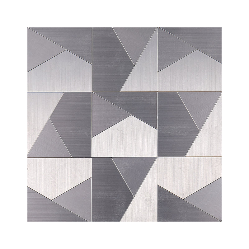 Square Peel & Stick Mosaic Tile Waterproof Mosaic Tile Wallpaper Silver Gray Clearhalo 'Flooring 'Home Improvement' 'home_improvement' 'home_improvement_peel_stick_blacksplash' 'Peel & Stick Backsplash Tile' 'peel_stick_blacksplash' 'Walls & Ceilings' Walls and Ceiling' 7127190
