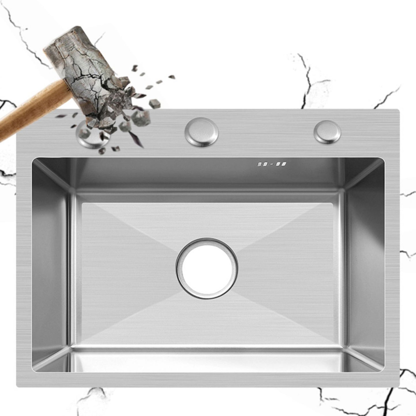 Modern Style Kitchen Sink Overflow Hole Design Drop-In Noise-cancelling Kitchen Sink Clearhalo 'Home Improvement' 'home_improvement' 'home_improvement_kitchen_sinks' 'Kitchen Remodel & Kitchen Fixtures' 'Kitchen Sinks & Faucet Components' 'Kitchen Sinks' 'kitchen_sinks' 7127233